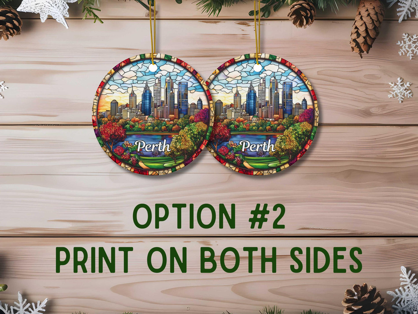 Perth Australia Stained Glass Style Ornament