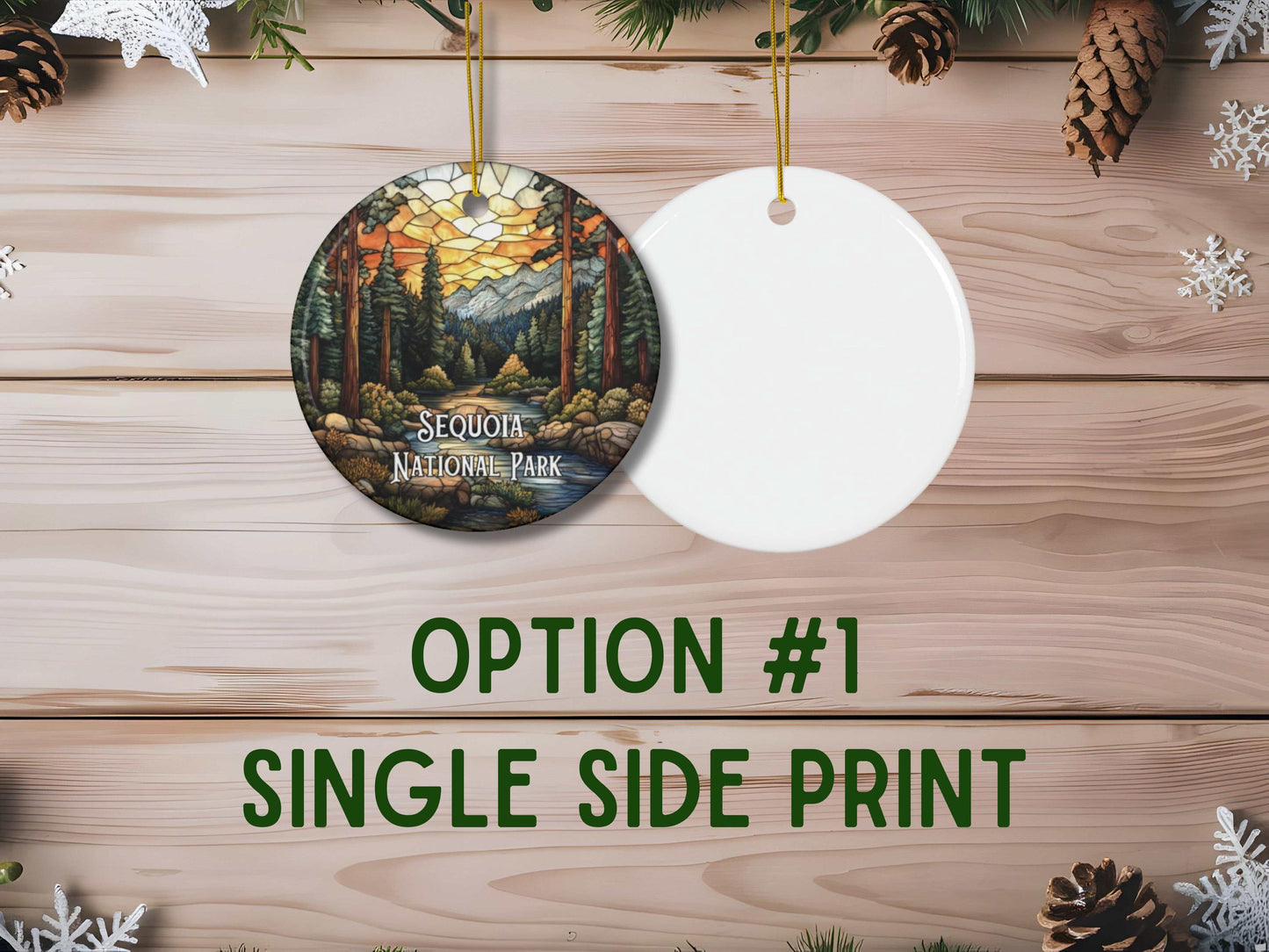 Sequoia National Park Stained Glass Style Ornament