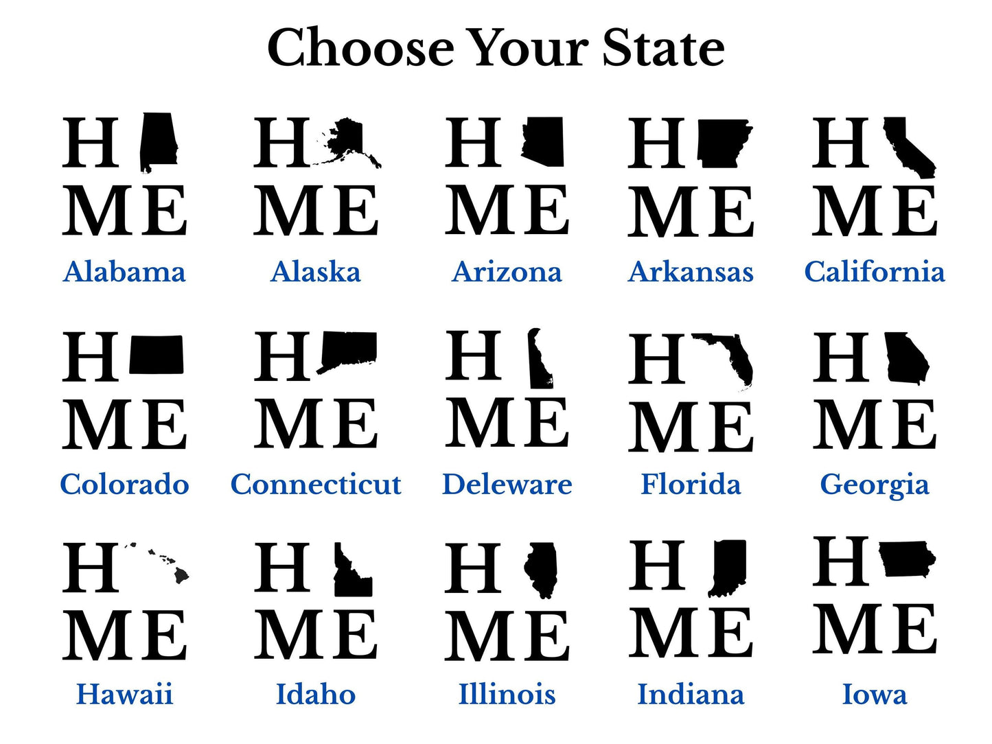 Choose Your Home State Set of 4 Stone Drink Coasters