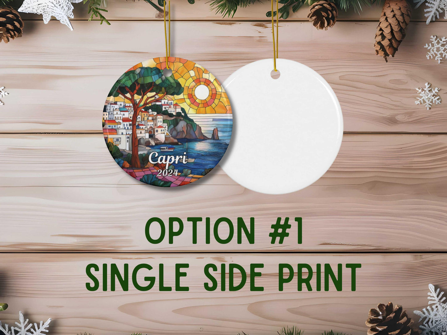 Capri Italy Faux Stained Glass Style Ornament