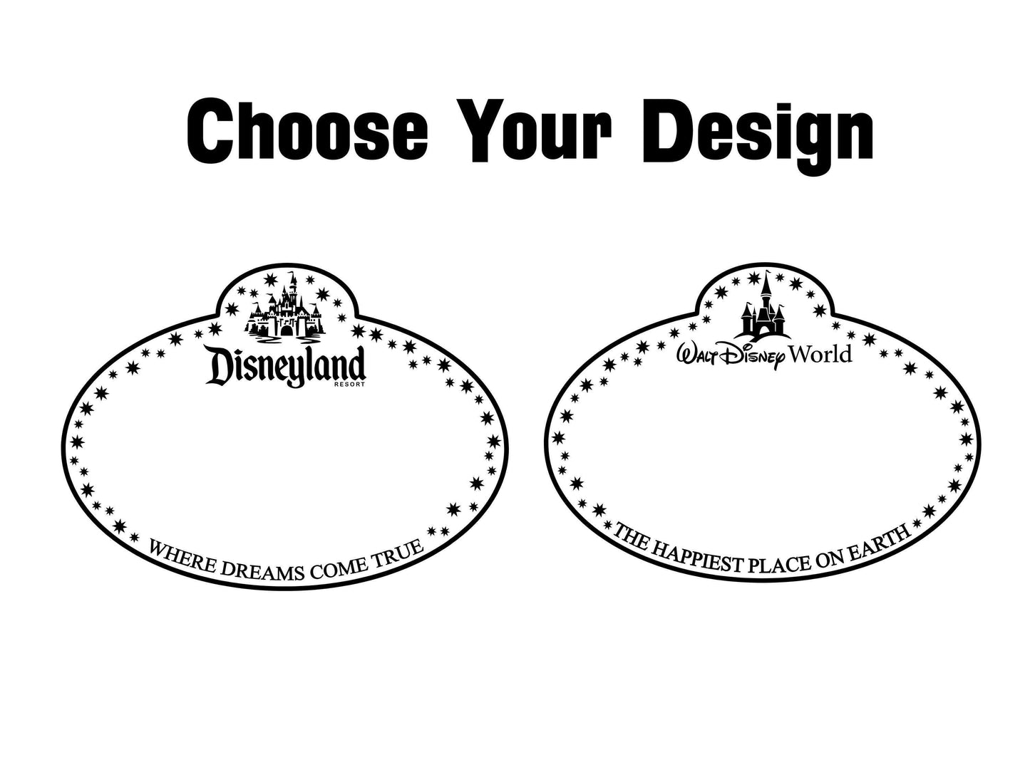 Disney Name Badge Magnets, Personalized Disney World or Disneyland
