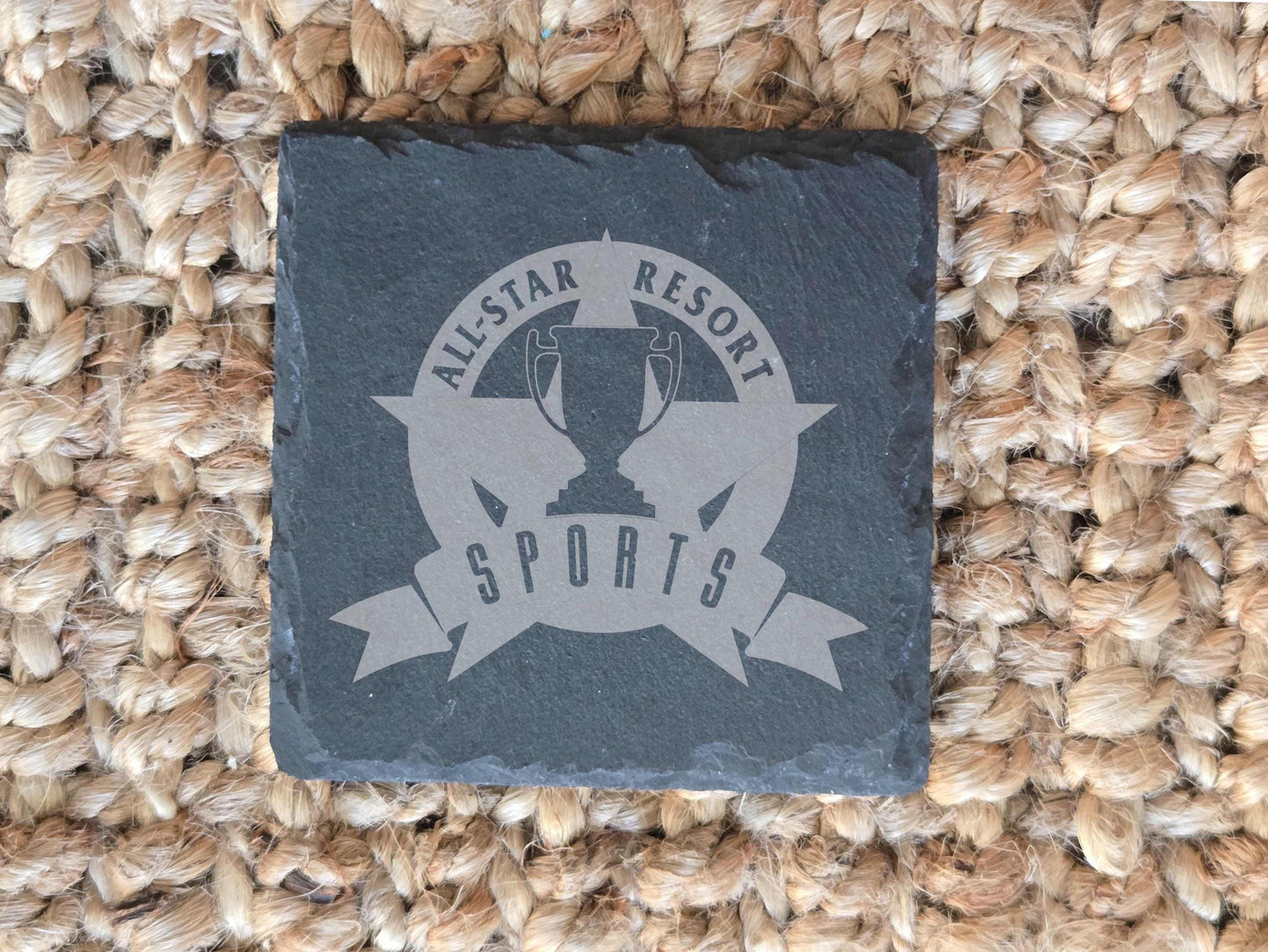 All-Star Resort Drink Coasters, 4 Engraved Slate Coasters