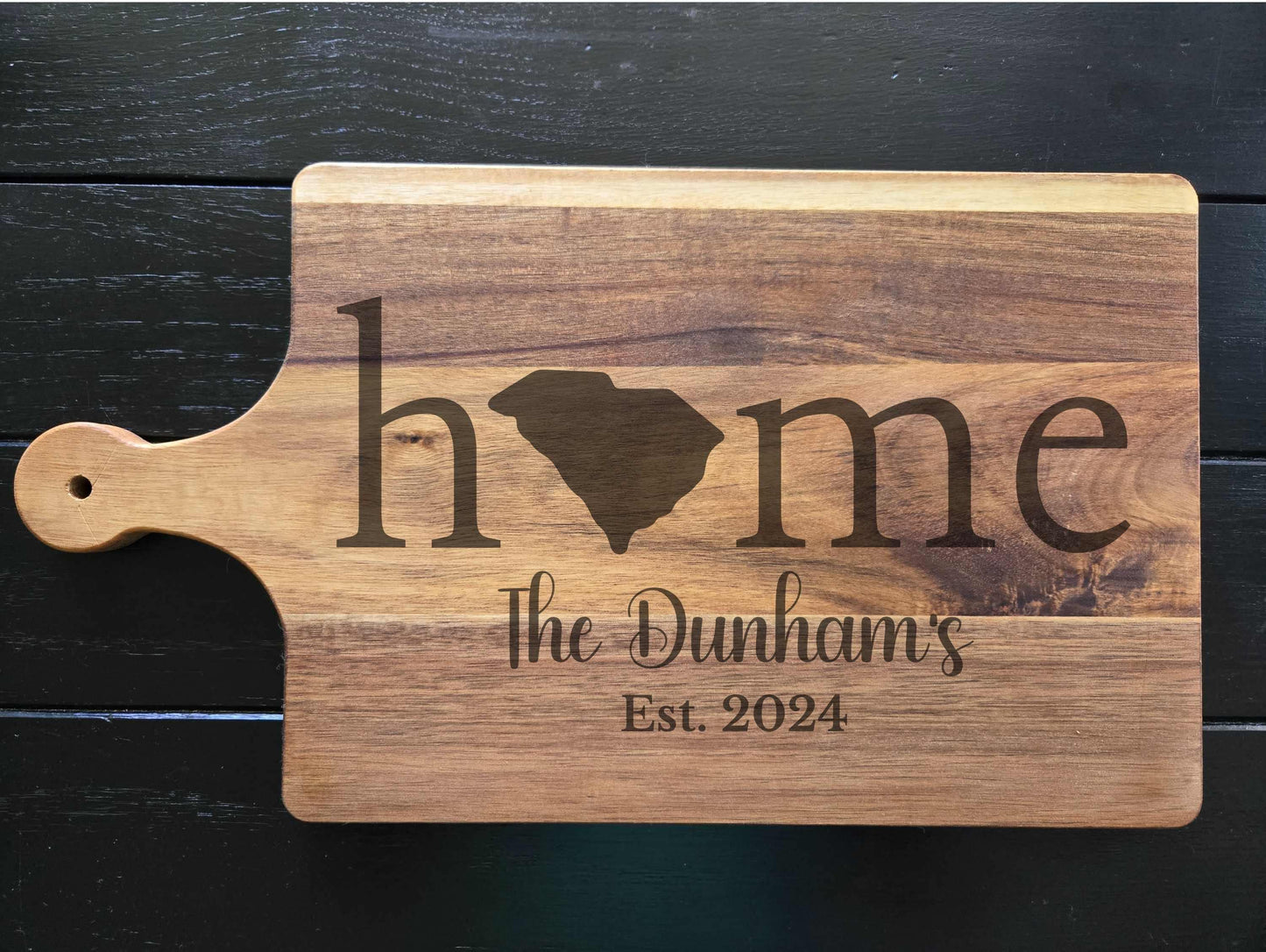 Personalized South Carolina Home Wood Charcuterie or Cutting Board