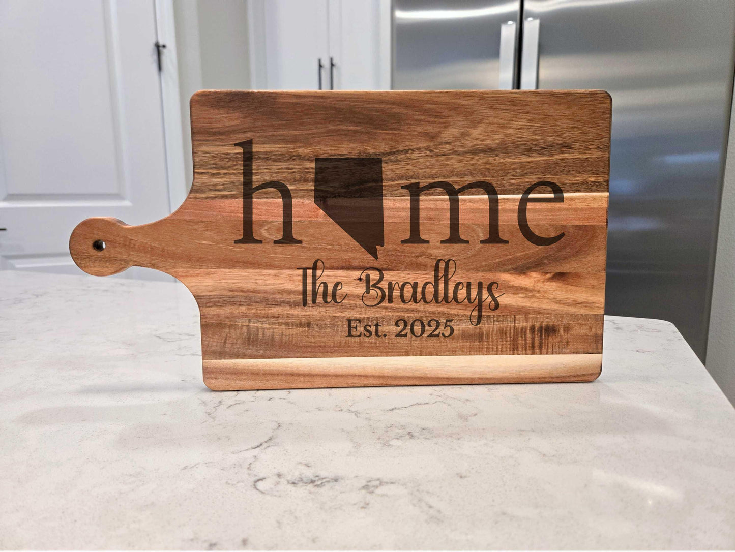 Engraved Nevada State Handle Cutting Board