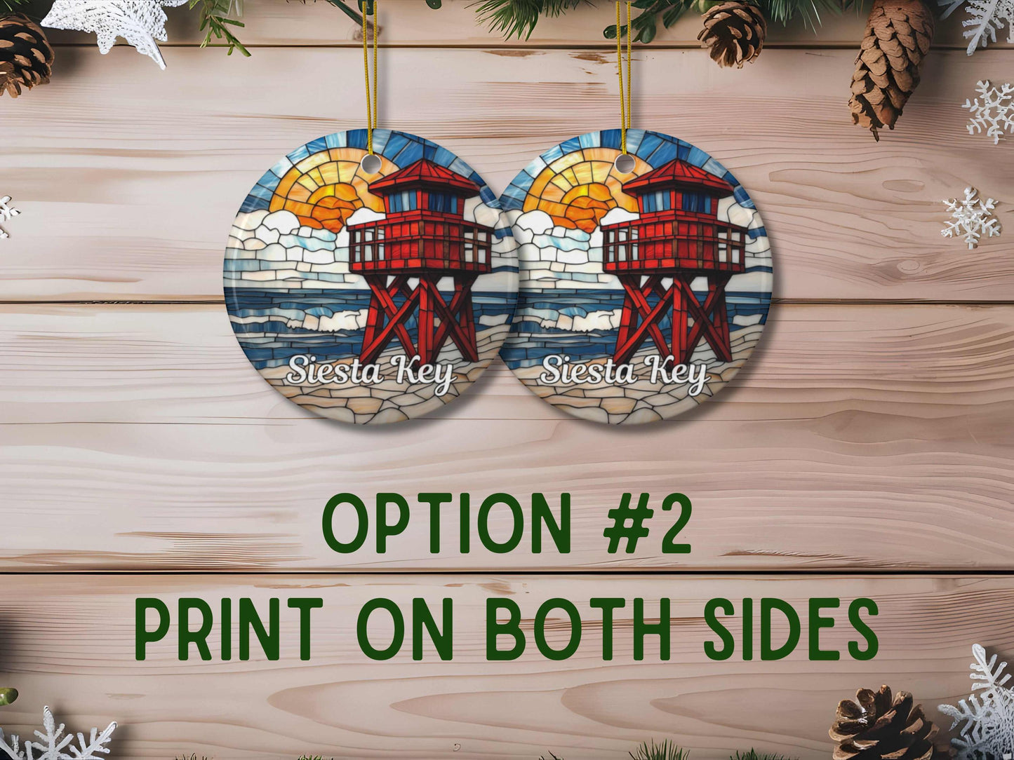 Siesta Key Florida Ceramic Ornament
