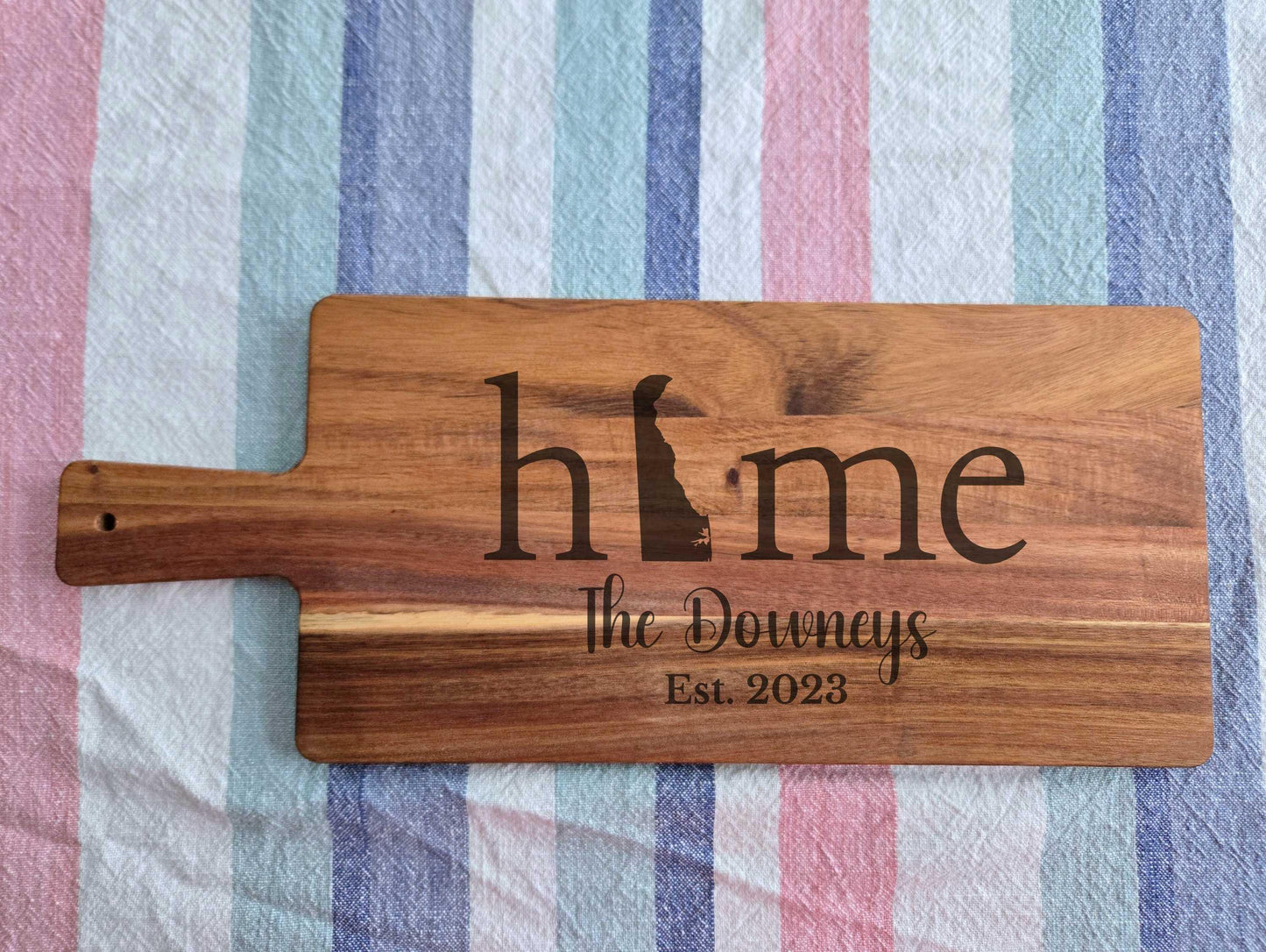 Personalized Delaware Home Charcuterie or Cutting Board