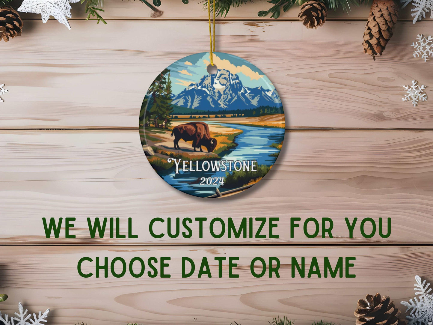 Yellowstone Illustrated Christmas Ornament