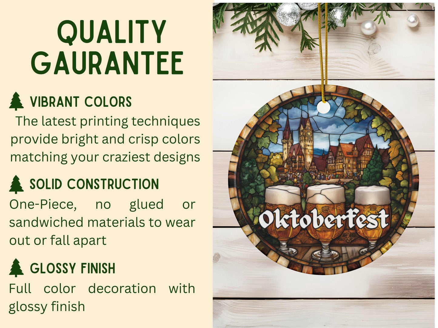 Oktoberfest Faux Stained Glass Ornament