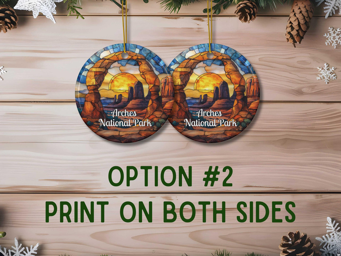 Arches National Park Stained Glass Style Ornament