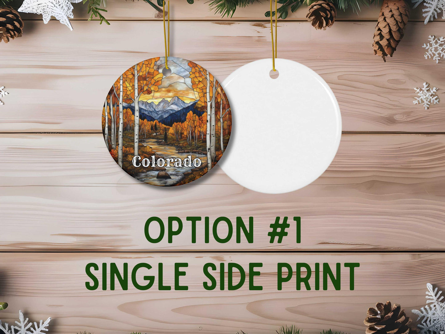 Colorado Faux Stained Glass Ornament