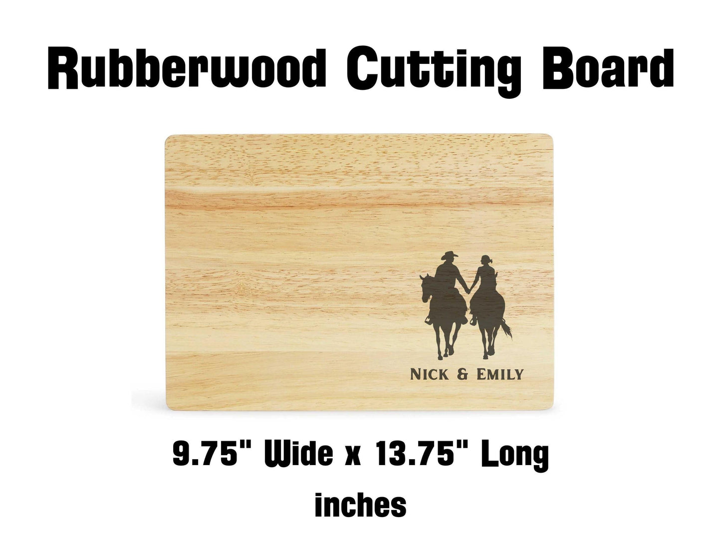 Cowboy Cutting Board, Horse Riding Couple Charcuterie Board