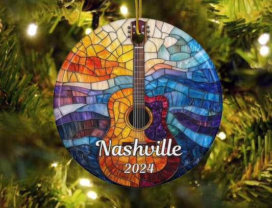 Nashville Faux Stained Glass Ornament