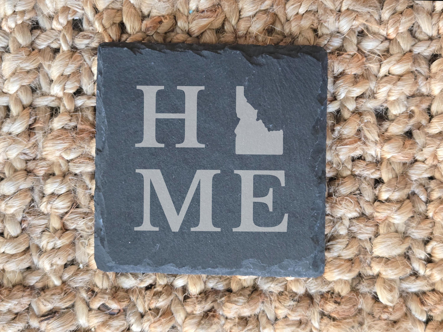 Idaho Home State Engraved Stone Coasters, Set of 4