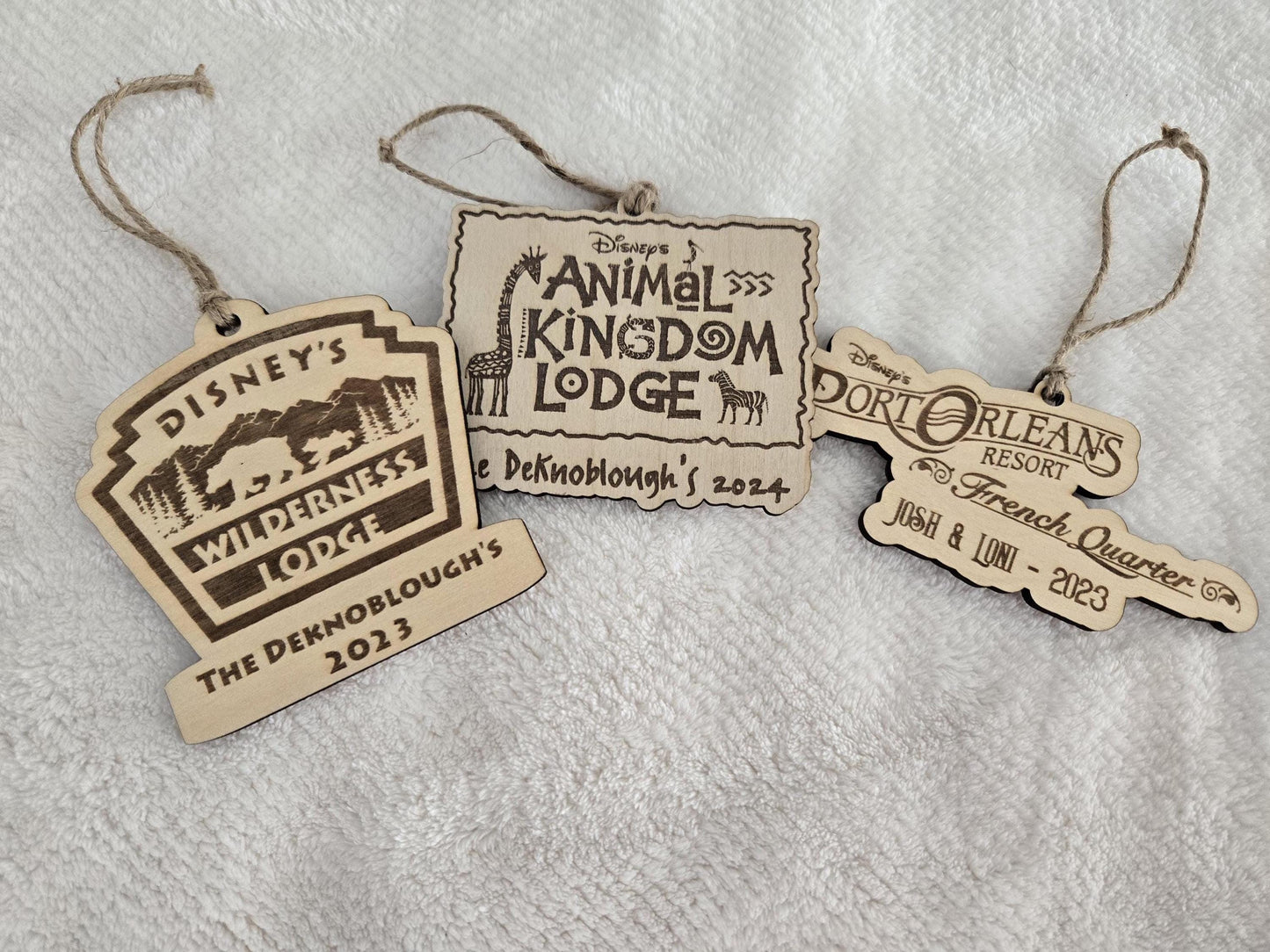 Animal Kingdom Lodge Personalized Wood Ornament