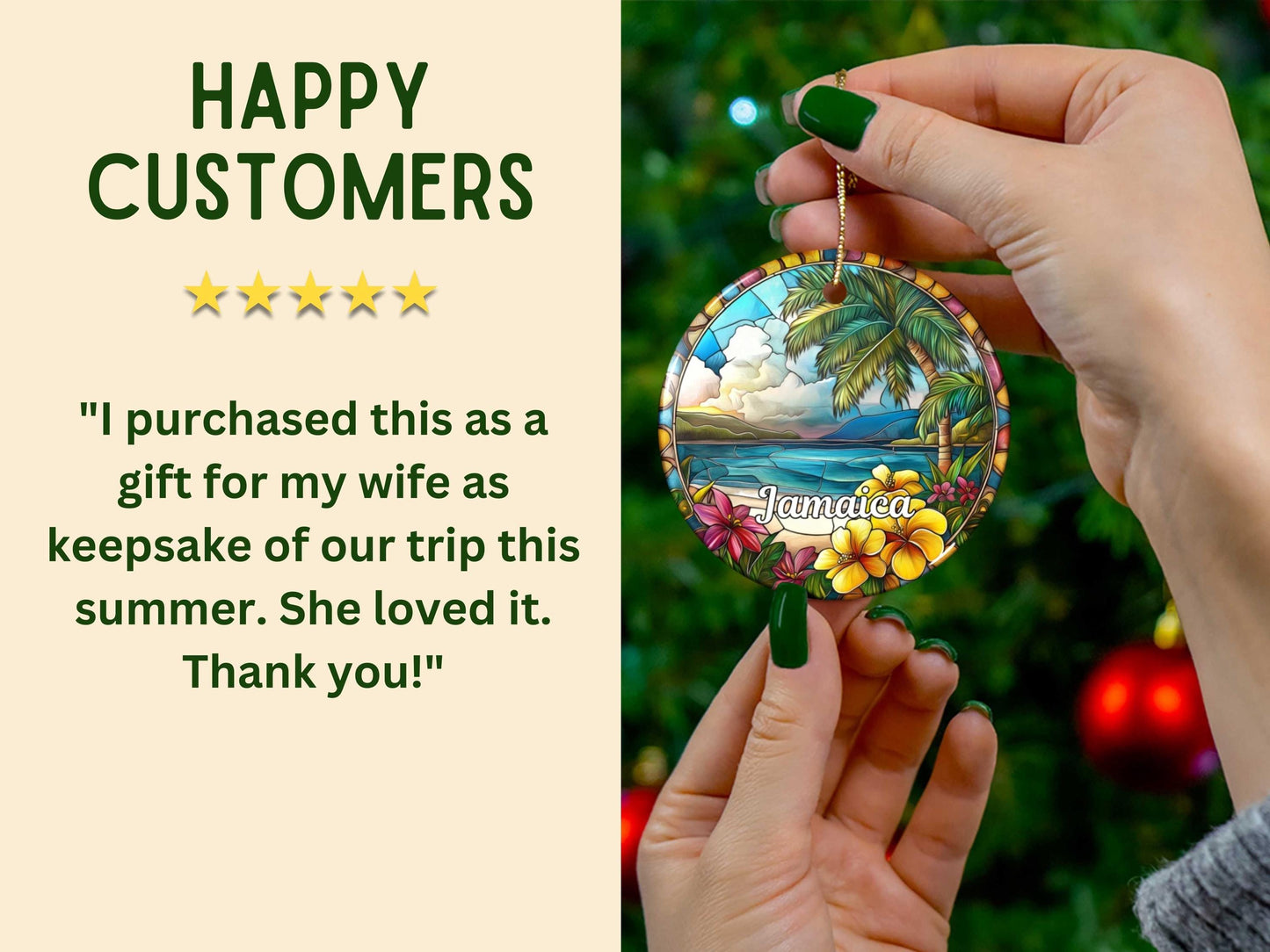 Jamaica Faux Stained Glass Ornament
