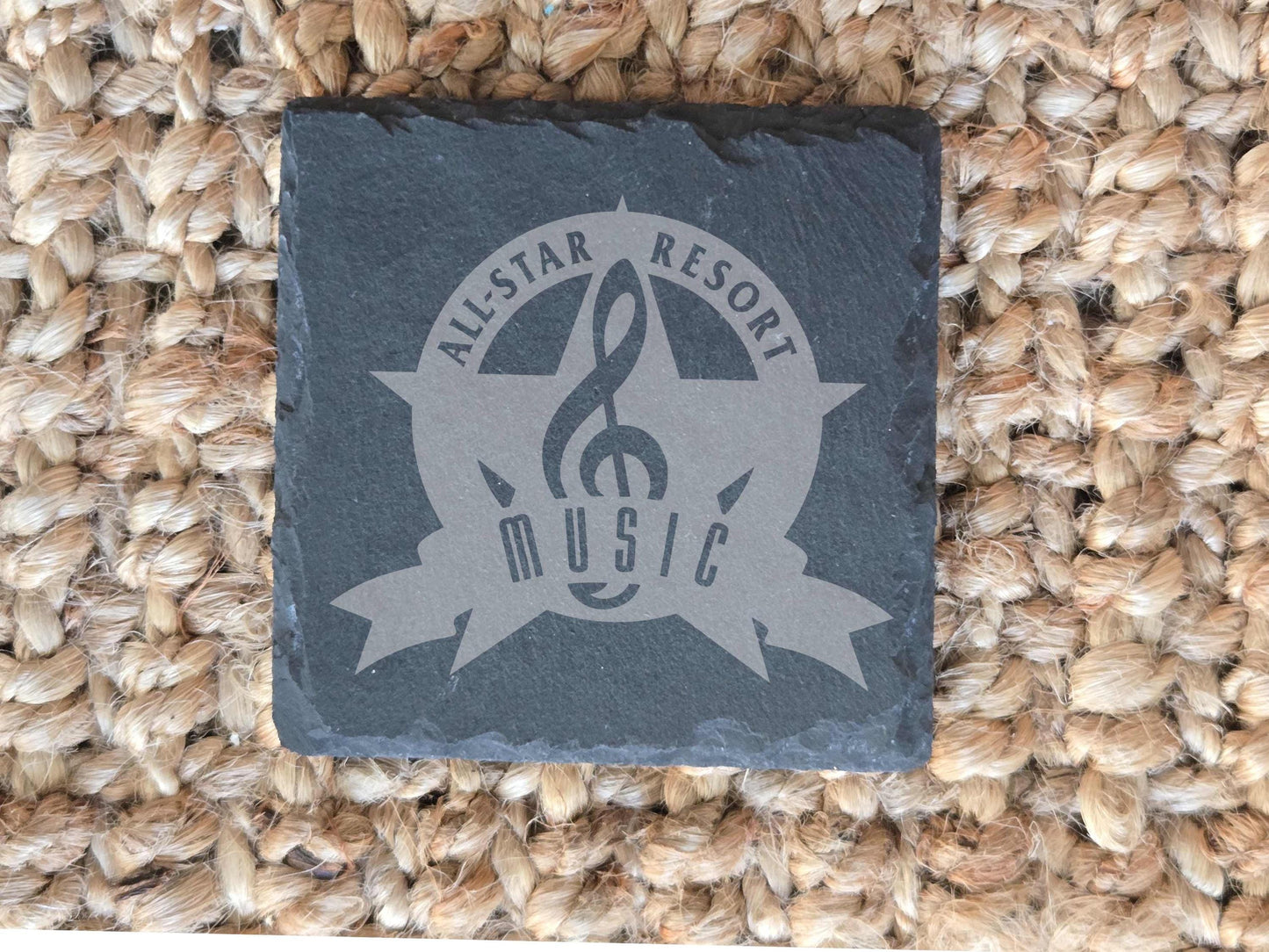 All-Star Resort Drink Coasters, 4 Engraved Slate Coasters