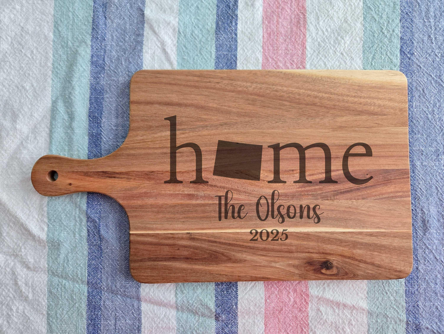 Personalized Wyoming Wood Charcuterie or Cutting Board