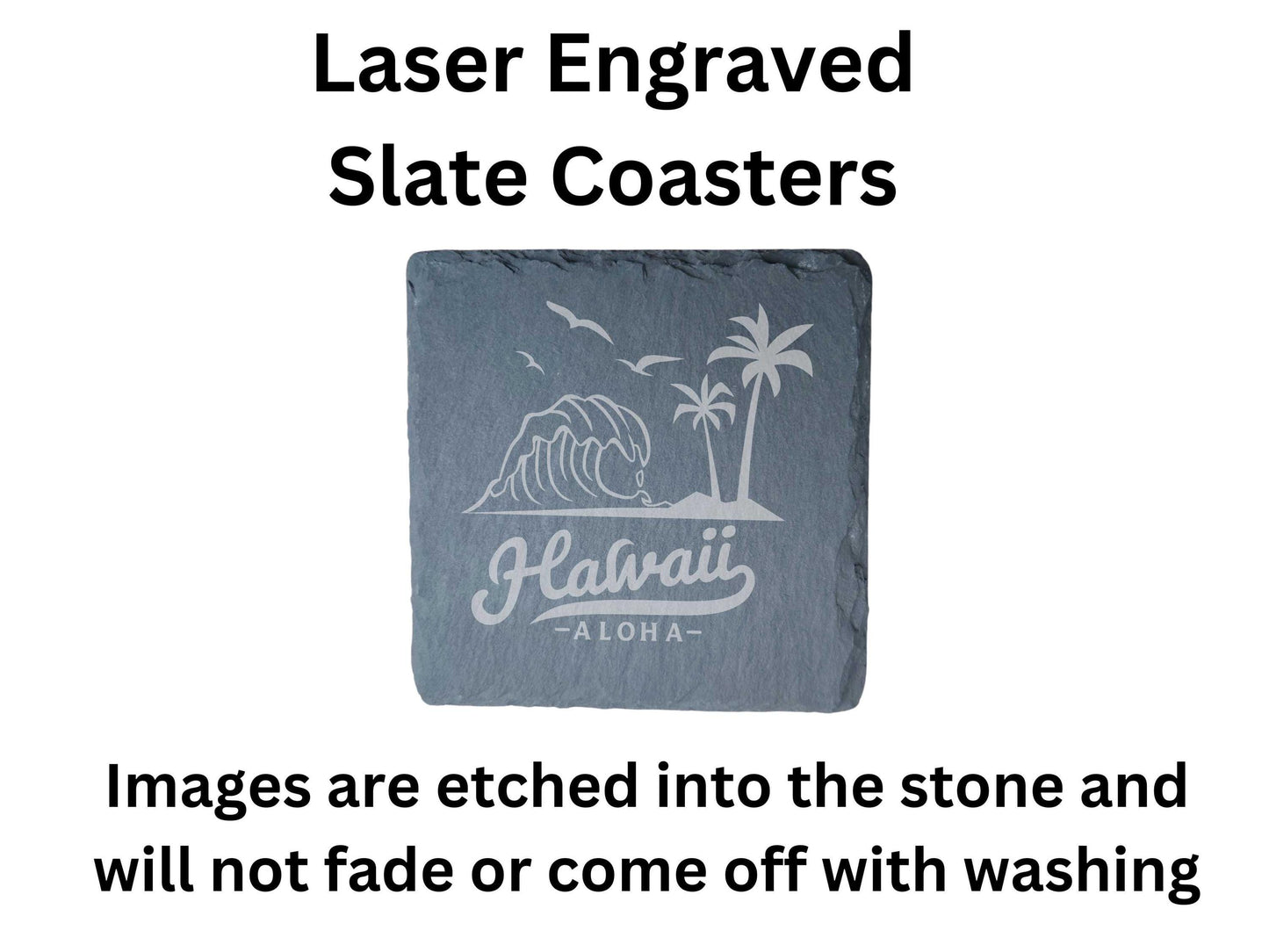 Tropical Hawaii Stone Coasters Set of 4