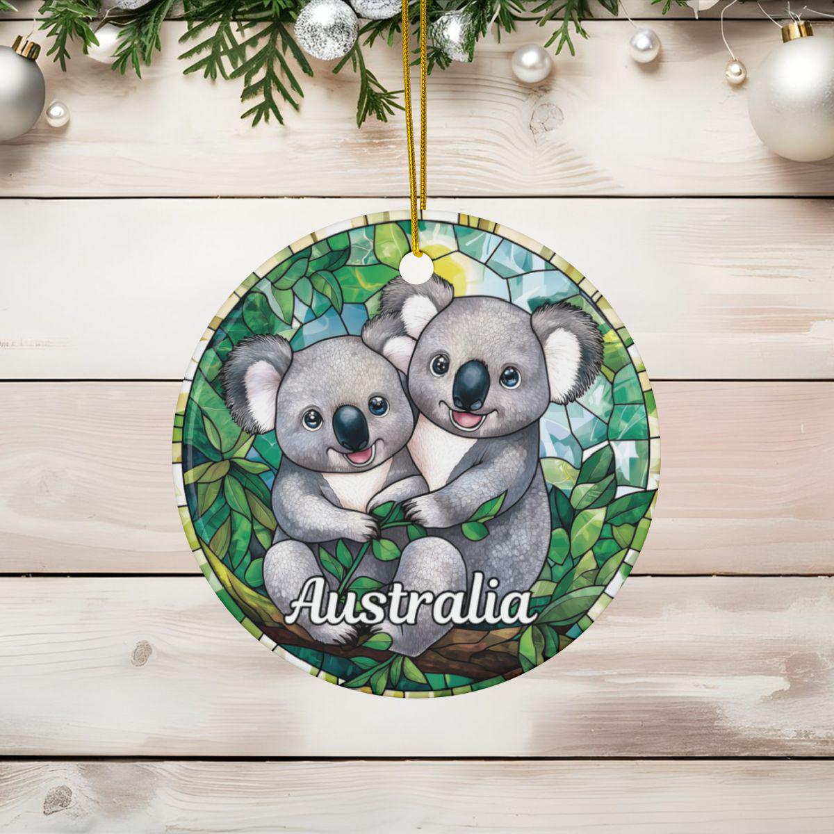 Australia Faux Stained Glass Style Ornament