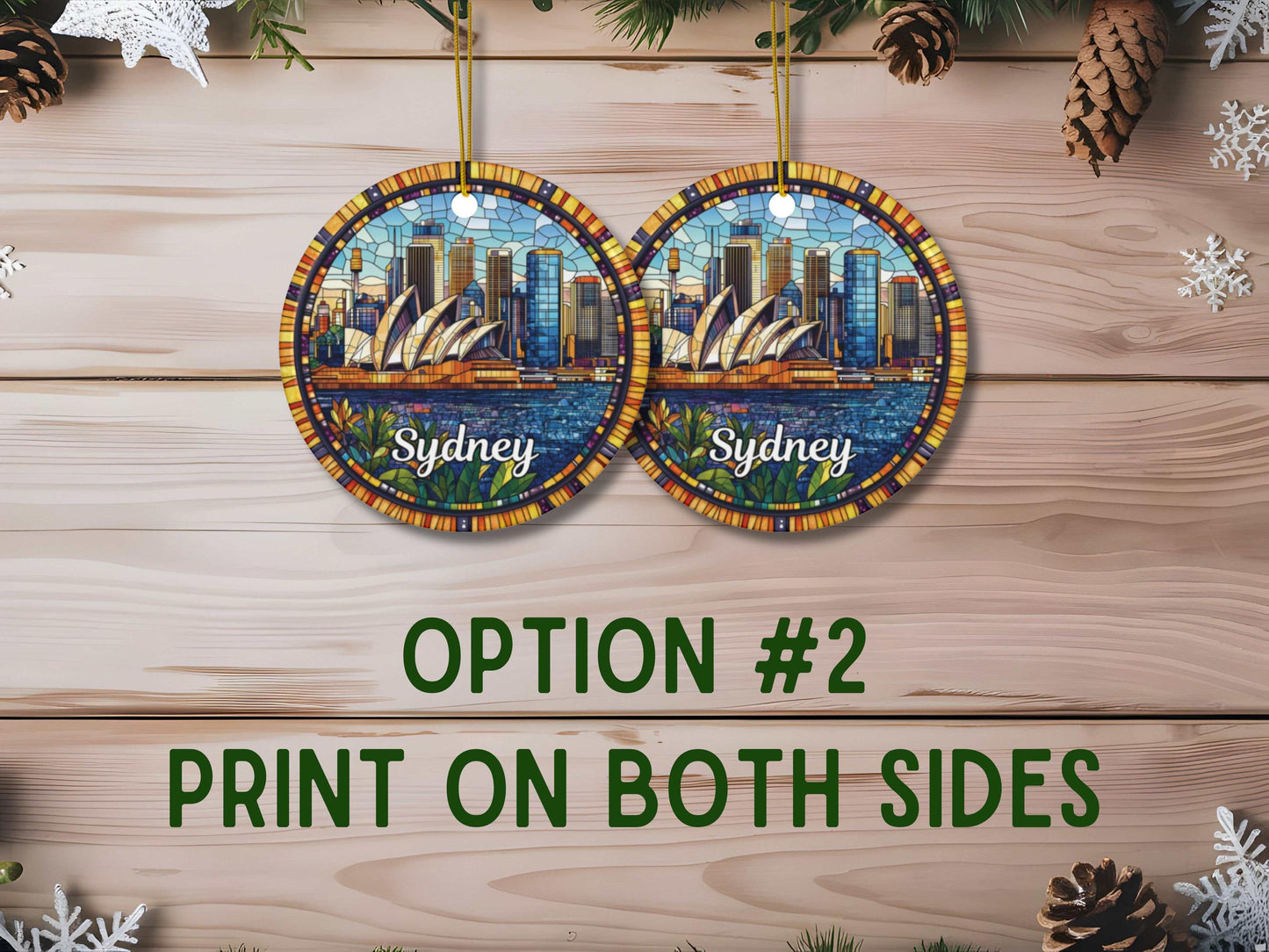 Sydney Australia Stained Glass Style Ornament