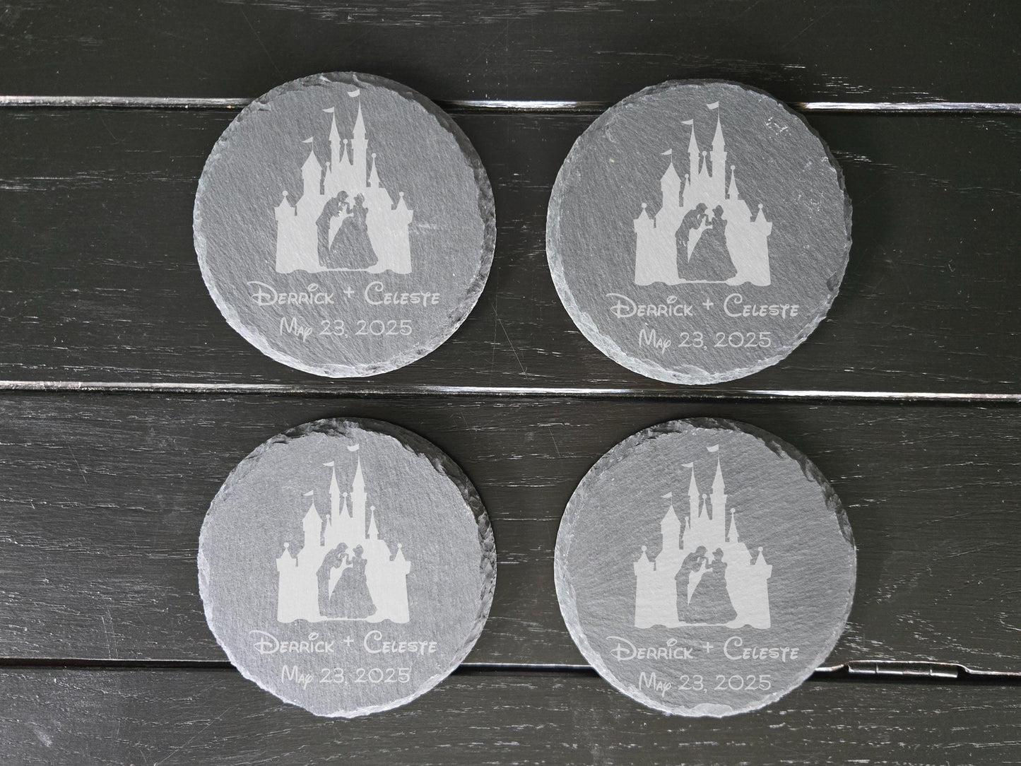 Beauty & the Beast Engraved Stone Coasters