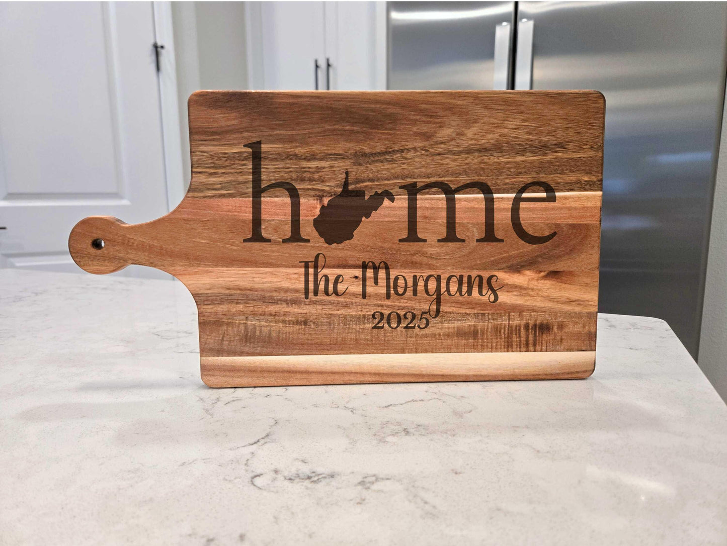 Personalized West Virginia Wood Charcuterie or Cutting Board