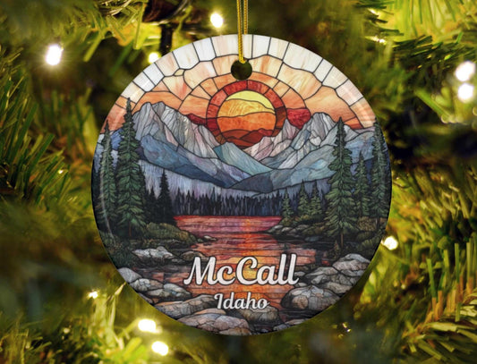 McCall Idaho Stained Glass Style Ornament