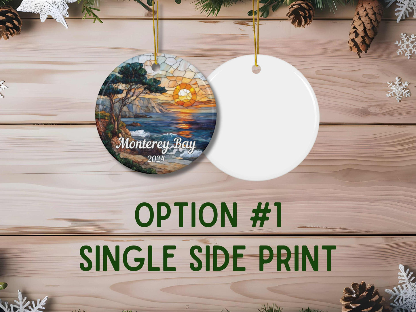 Monterey Bay Faux Stained Glass Ornament