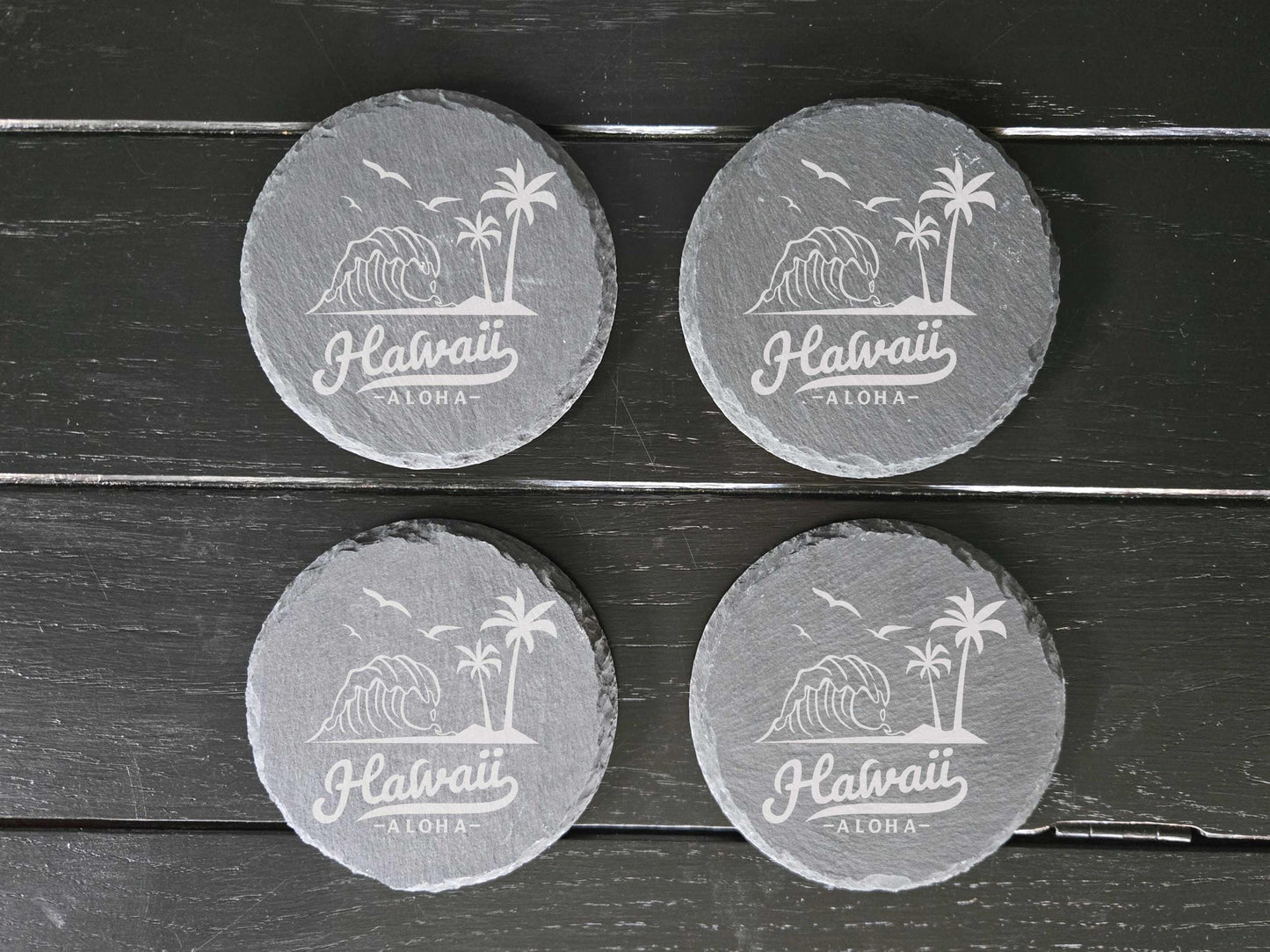Tropical Hawaii Stone Coasters Set of 4