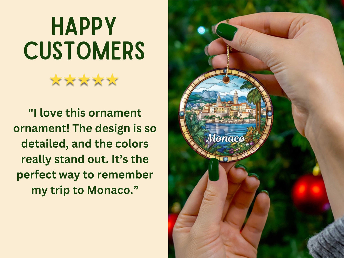 Monaco Stained Glass Style Ornament