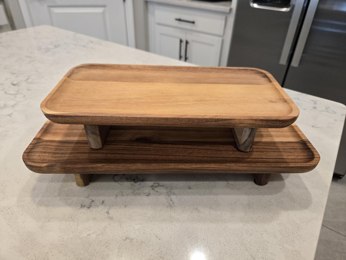 Engraved Acacia Wood Serving Tray, Personalized Father's Day Gift