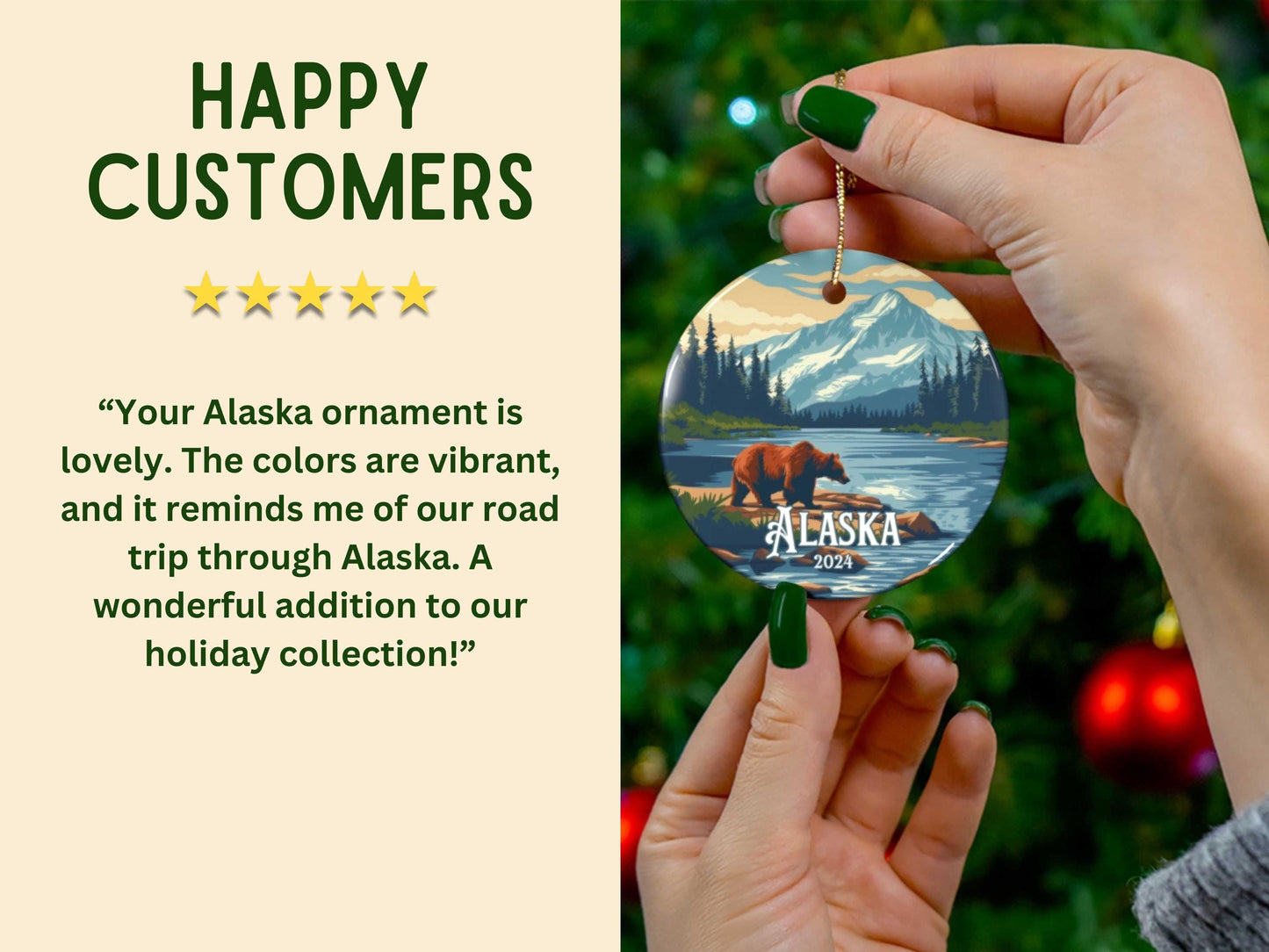 Alaska illustrated Christmas Ornament
