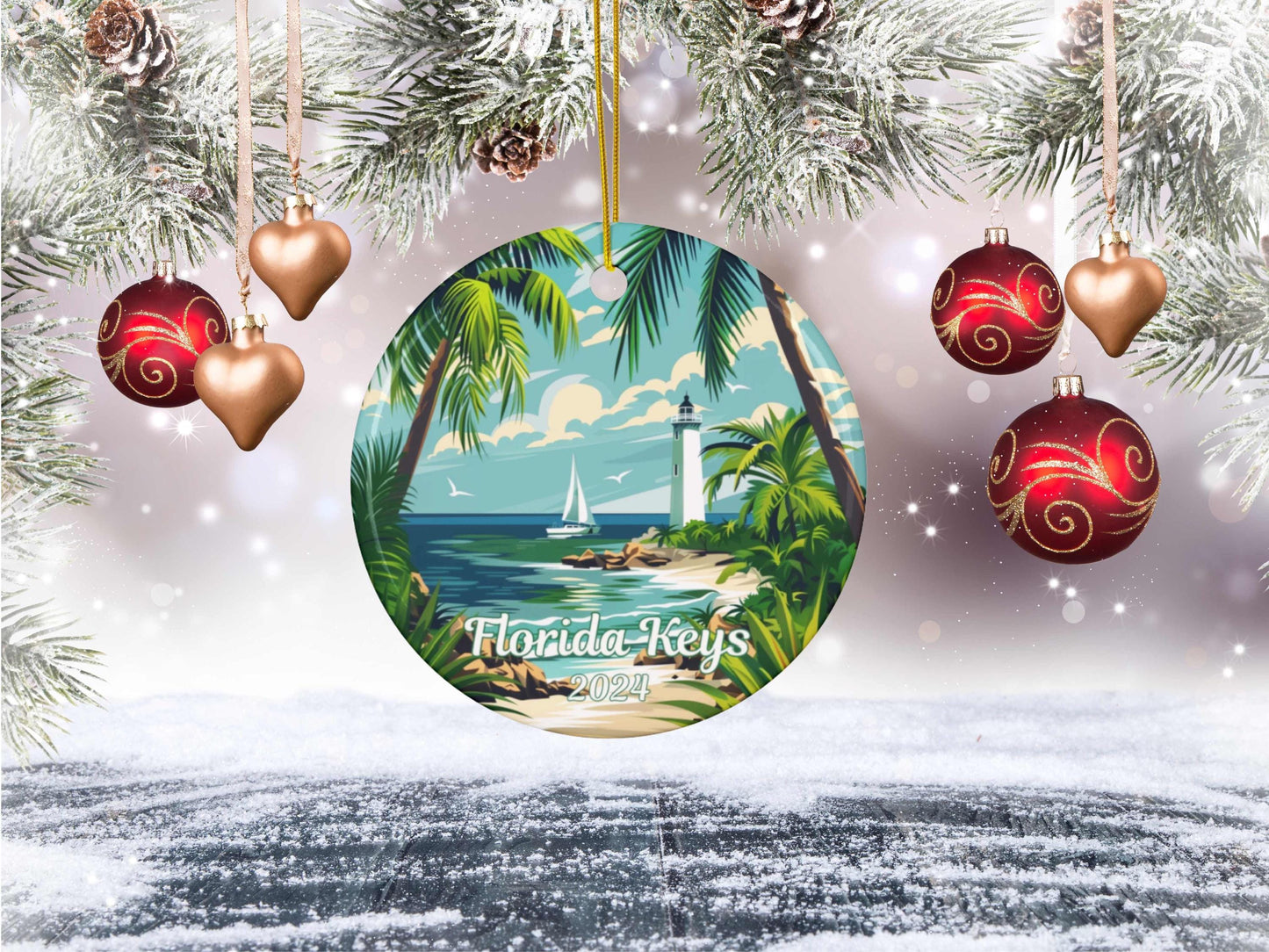 Florida Keys Personalized Christmas Ornament