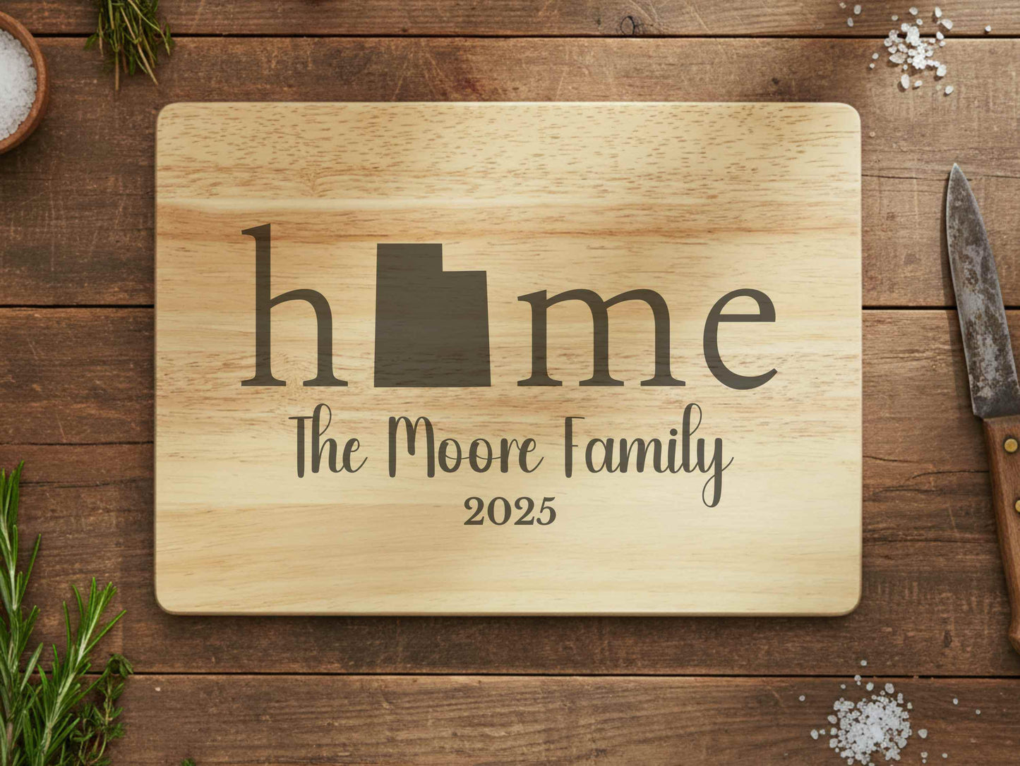 Personalized Utah Wood Charcuterie or Cutting Board