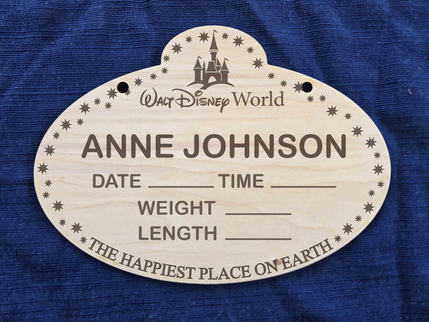 Engraved Disney Baby Announcement Sign - Cast Member Badge
