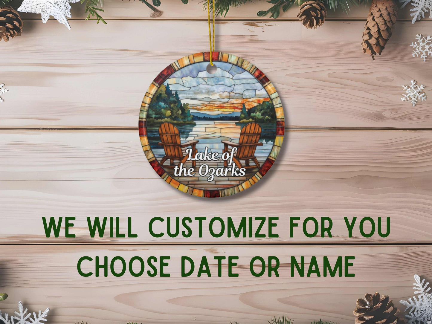 Lake of the Ozarks Faux Stained Glass Ornament