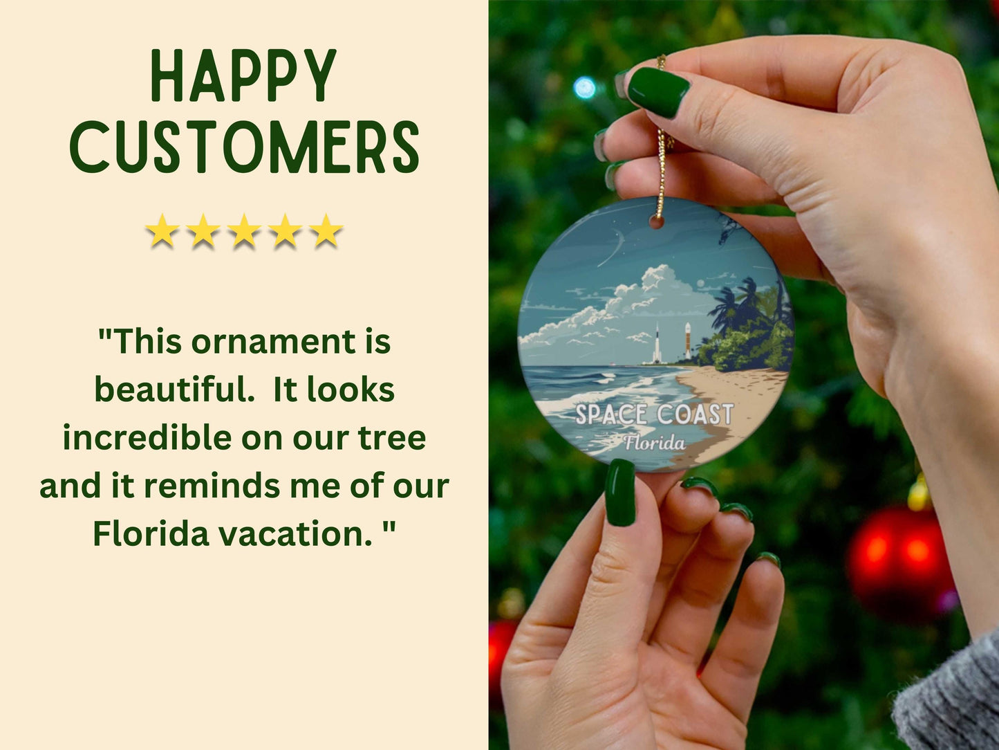 Space Coast Cape Canaveral Florida Christmas Ornament