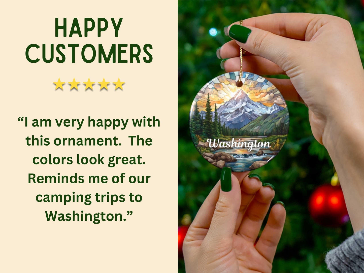 Washington Faux Stained Glass Ornament