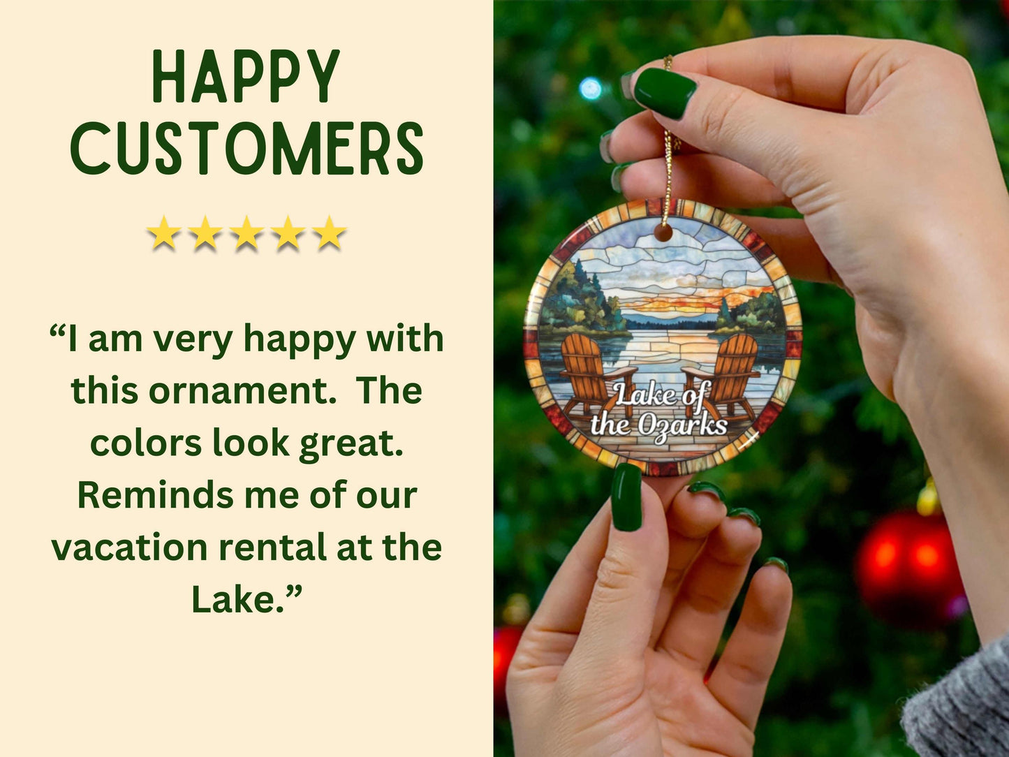 Lake of the Ozarks Faux Stained Glass Ornament