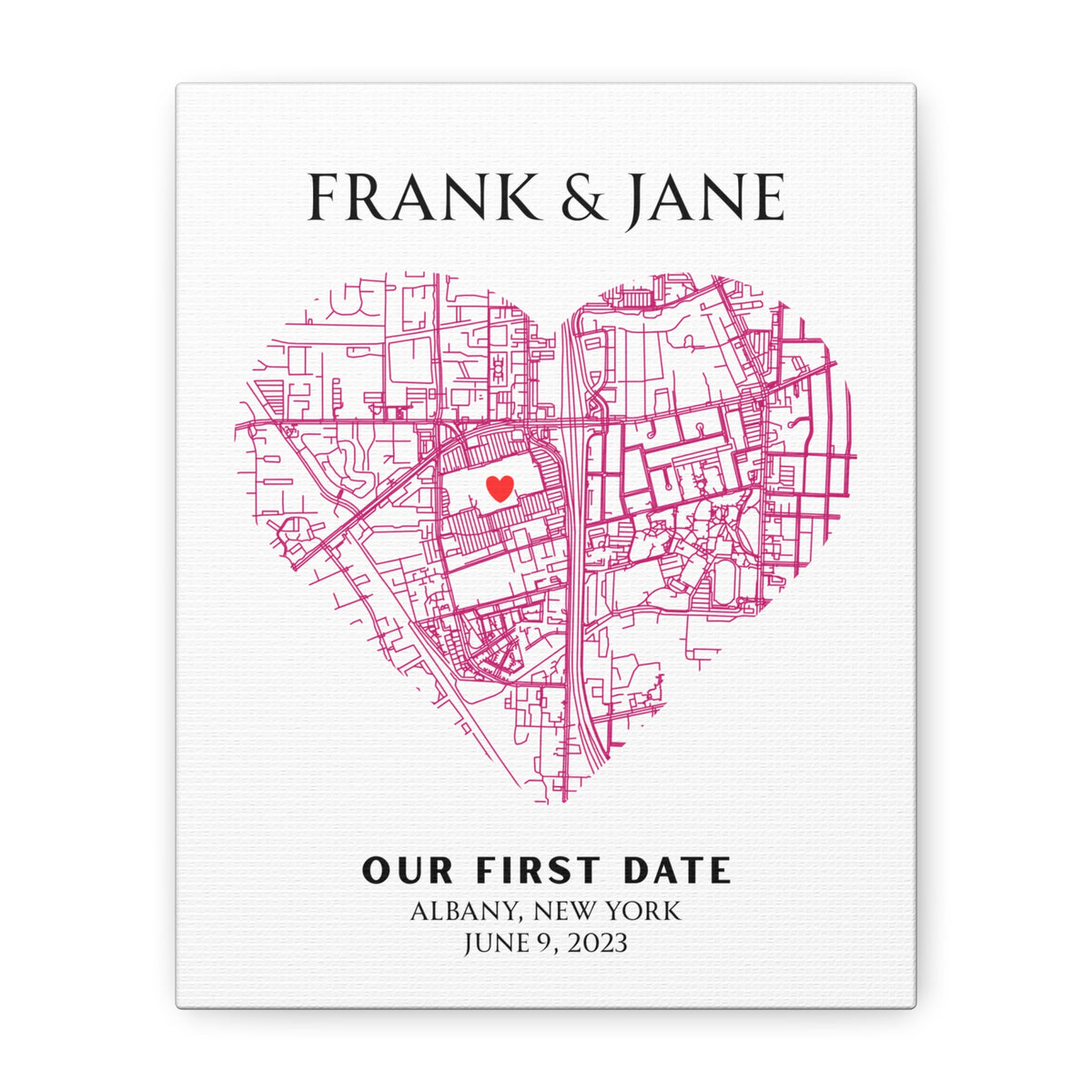 Personalized Engagement Map - Wrapped Canvas