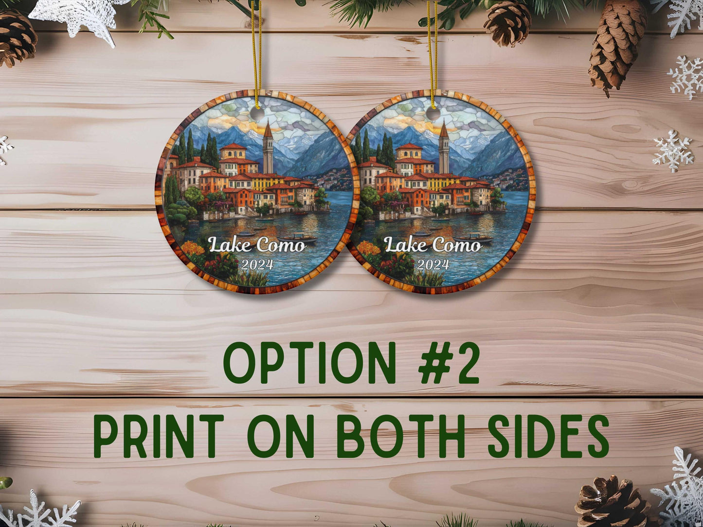 Lake Como Stained Glass Style Ornament