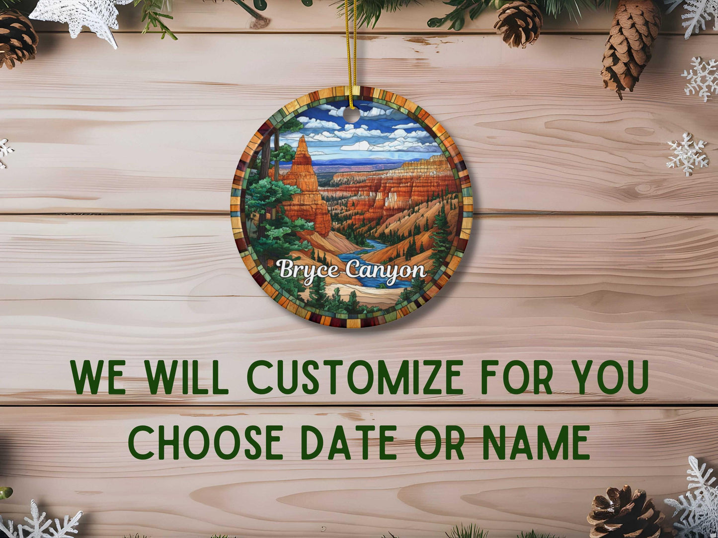 Bryce Canyon Stained Glass Style Christmas Ornament, National Parks Collection