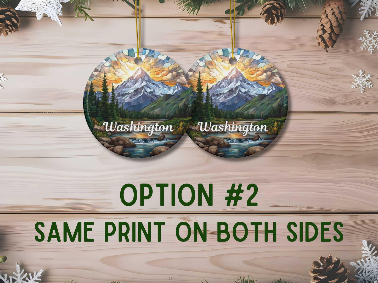 Washington Faux Stained Glass Ornament