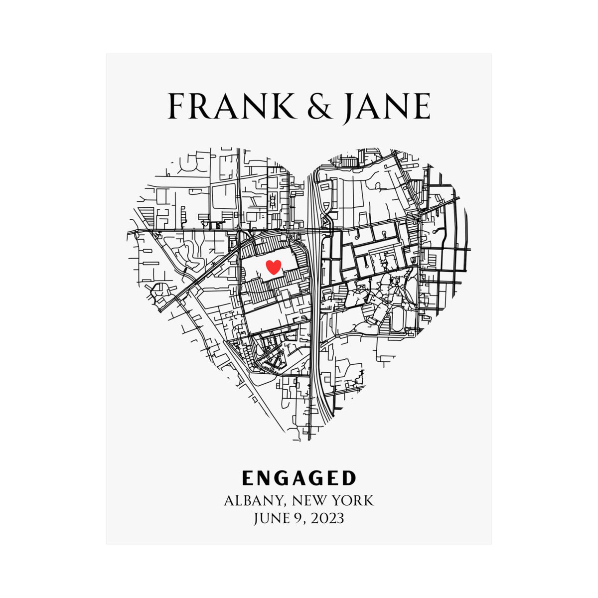 Personalized Engagement Map - Poster Print