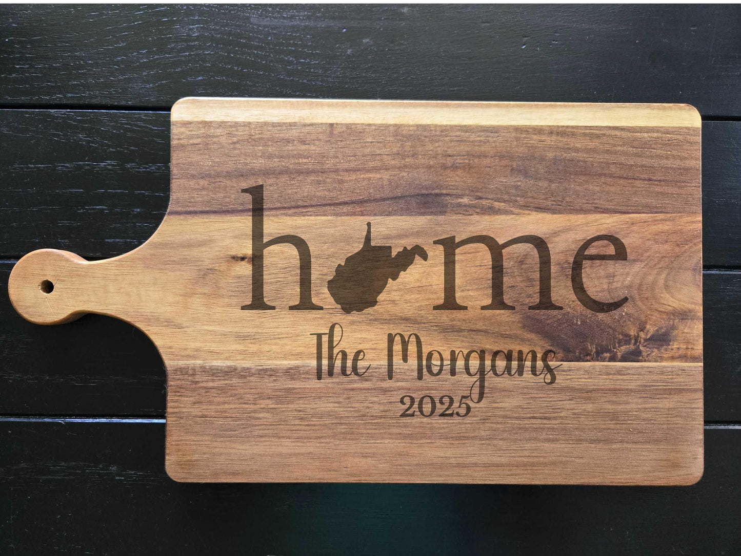 Personalized West Virginia Wood Charcuterie or Cutting Board