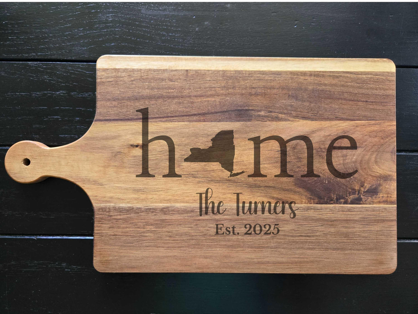 Personalized New York Wood Charcuterie or Cutting Board