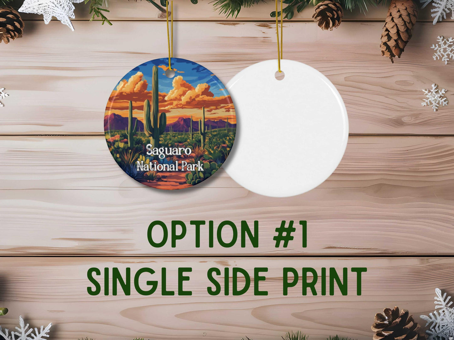 Saguaro National Park Illustrated Christmas Ornament