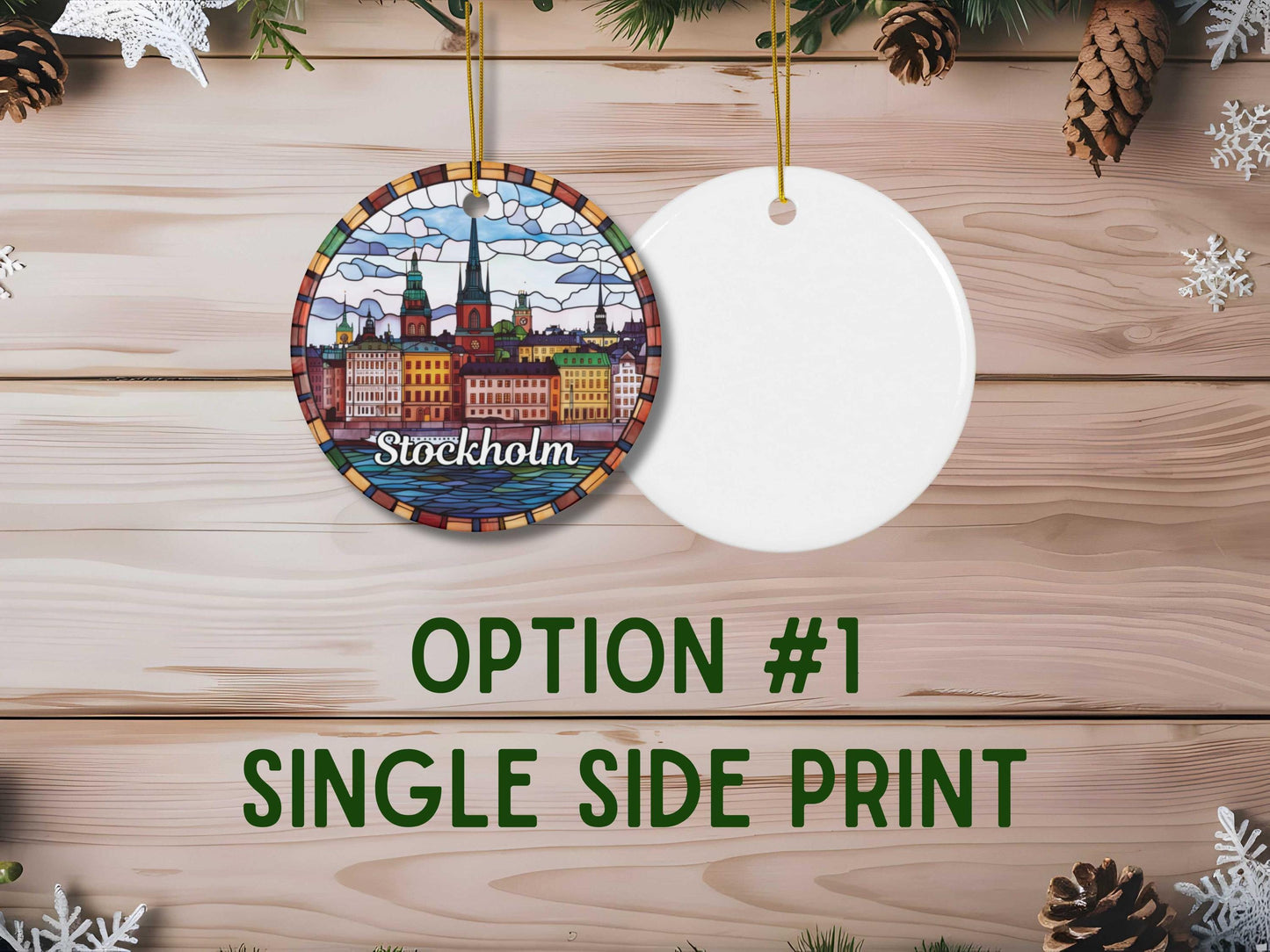 Stockholm Stained Glass Style Ornament
