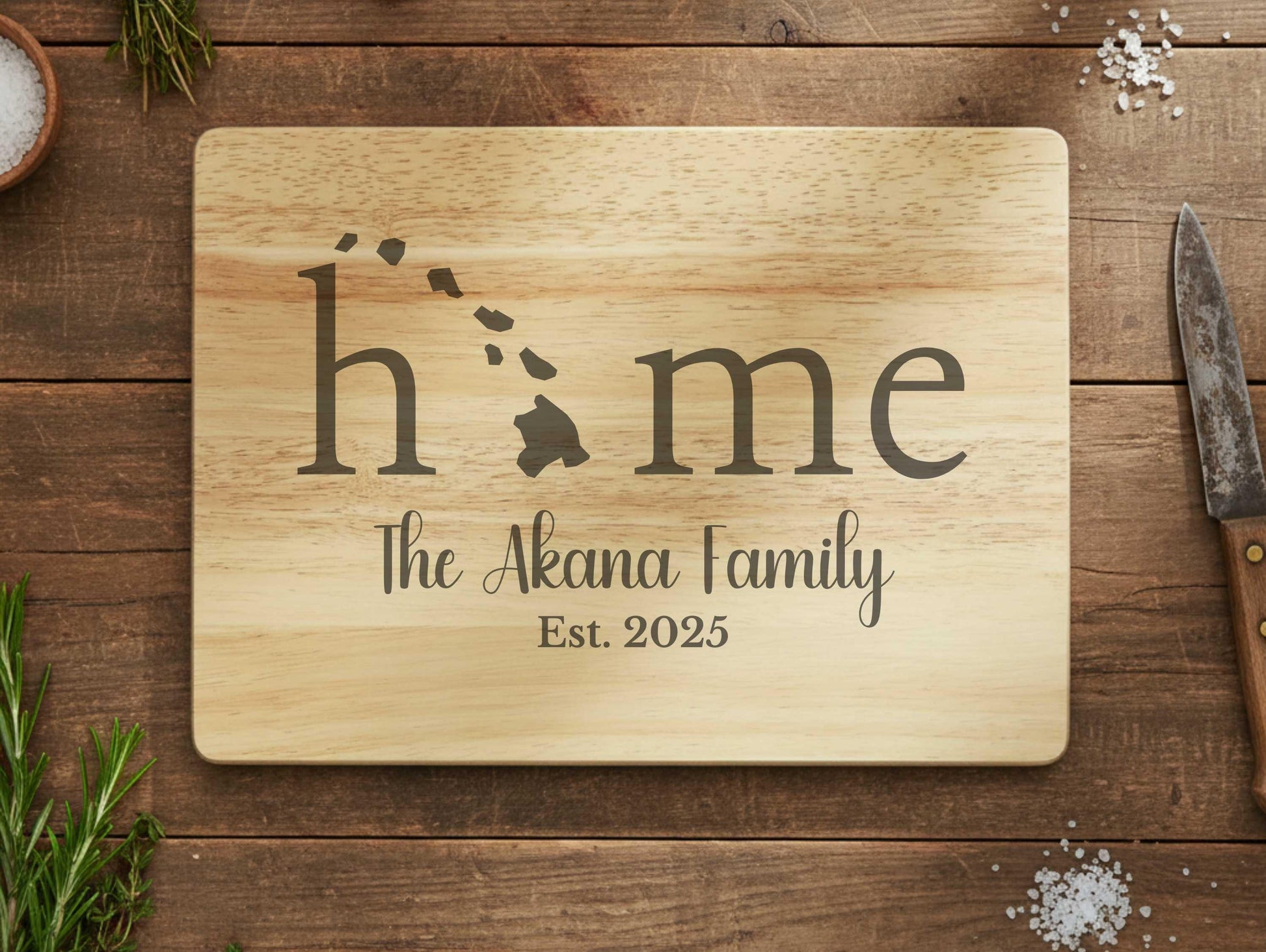 Hawaii Home Rubberwood Cutting Board