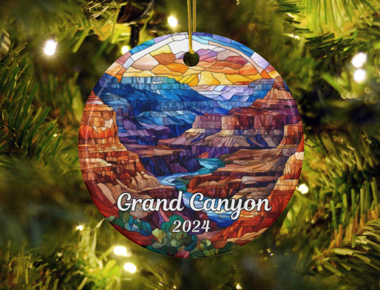 Grand Canyon Faux Stained Glass Ornament - National Parks Collection